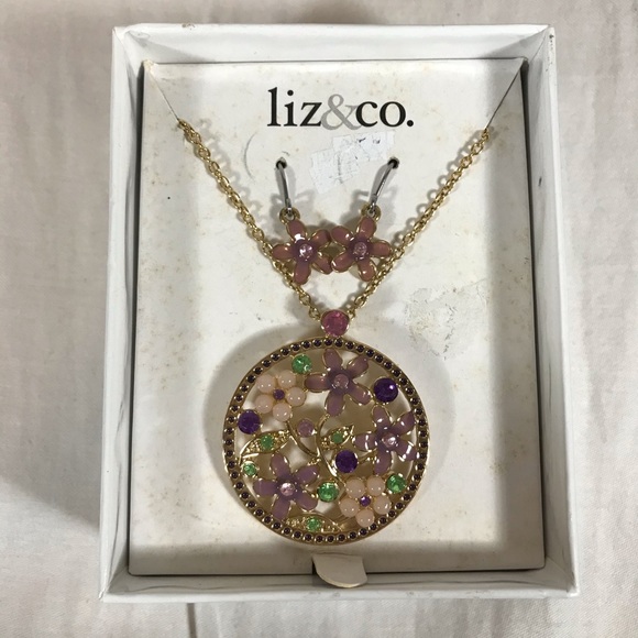 Liz & Co Necklace & Earrings Set French Hook Gold - Picture 3 of 8